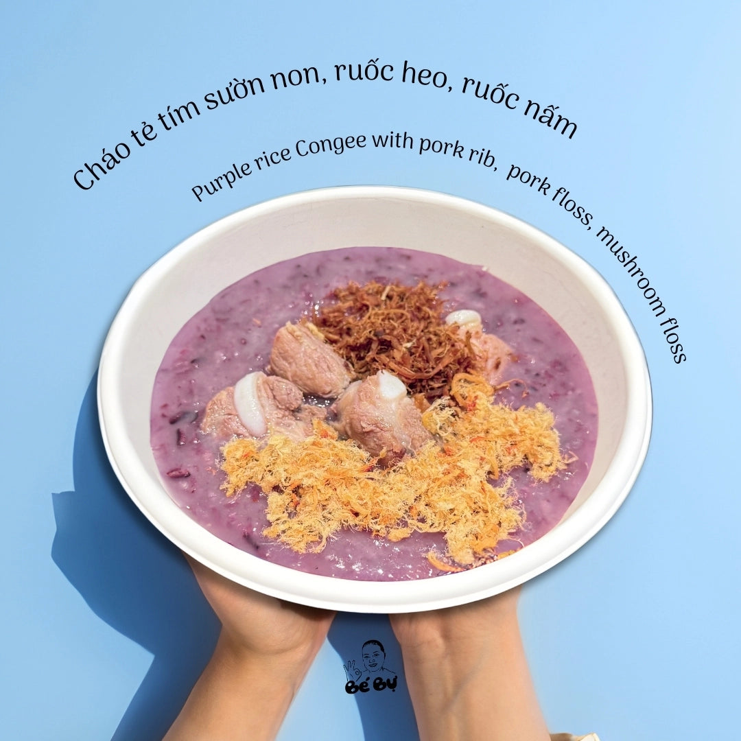 Cháo Tím Sườn, Ruốc Heo, Ruốc Nấm