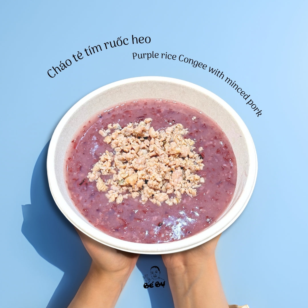 Cháo Tím Thịt Băm Rim